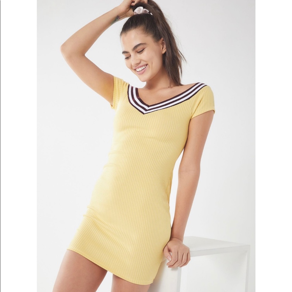 ❌SOLD❌UO Sport Tape Wide Neck Mini Dress